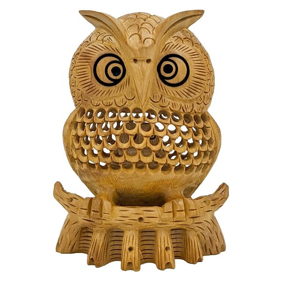 Wooden Handmade Carved Owl Statue (5inch) - Picture 1 of 3